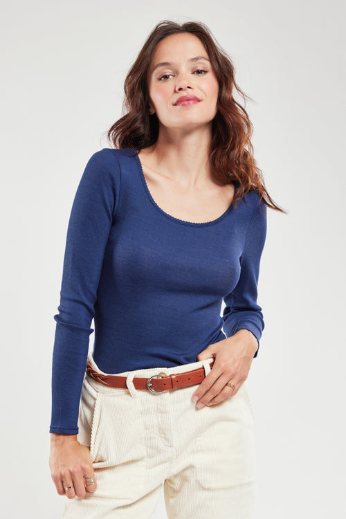 Long-sleeved T-shirt - wool and silk - Armor-lux - 1