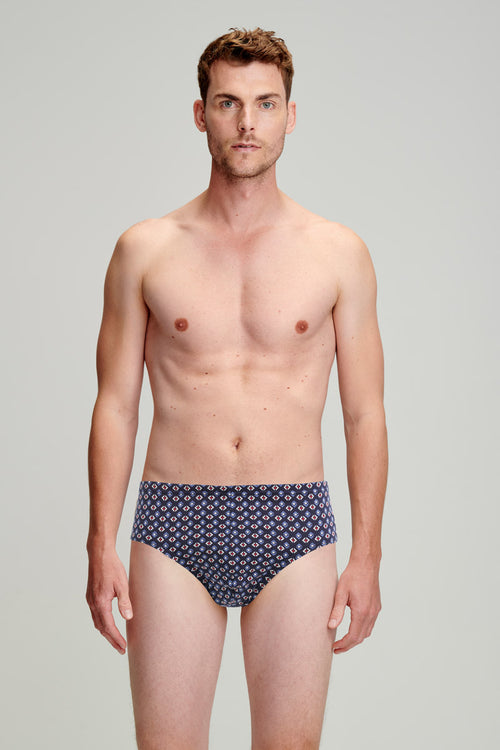 Geometric patterned briefs - light organic cotton - Armor-lux - 1