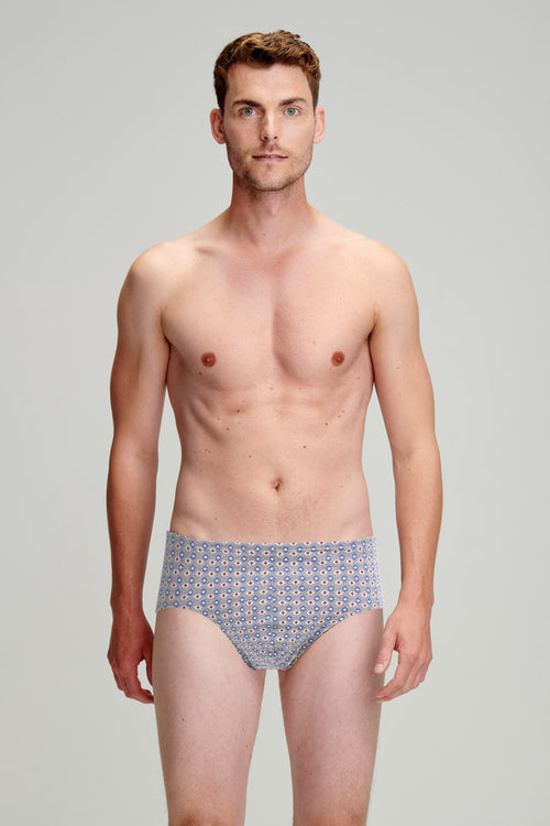 Geometric patterned briefs - light organic cotton - Armor-lux - 1