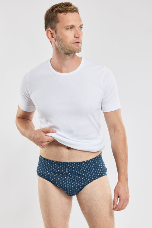 Boat patterned briefs - lightweight organic cotton - Armor-lux - 1