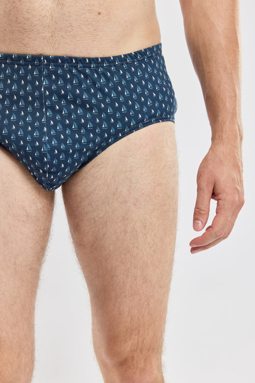 Boat patterned briefs - lightweight organic cotton - Armor-lux - 2