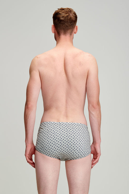 Sailboat patterned Y-front briefs - light organic cotton - Armor-lux - 2