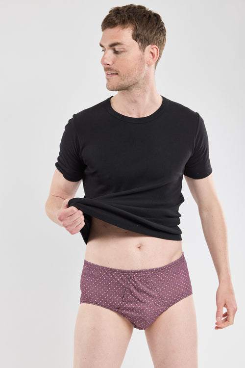 Fish patterned Y-front briefs - lightweight organic cotton - Armor-lux - 1