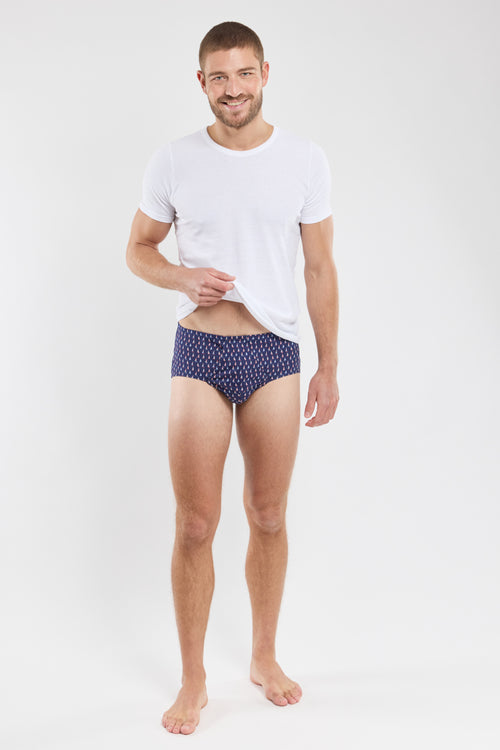 Sailboat patterned Y-front briefs - organic cotton - Armor-lux - 3