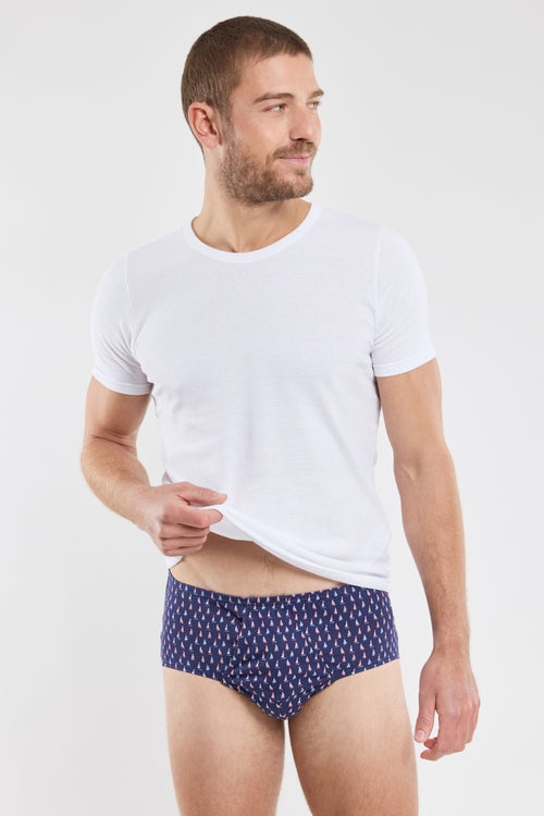 Slip ouvert motifs voiliers - coton issu de l’agriculture biologique - Armor-lux - 1