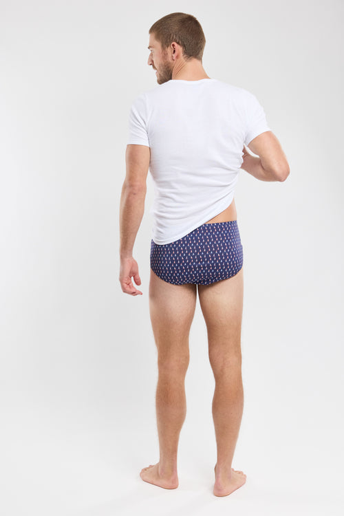 Sailboat patterned Y-front briefs - organic cotton - Armor-lux - 4