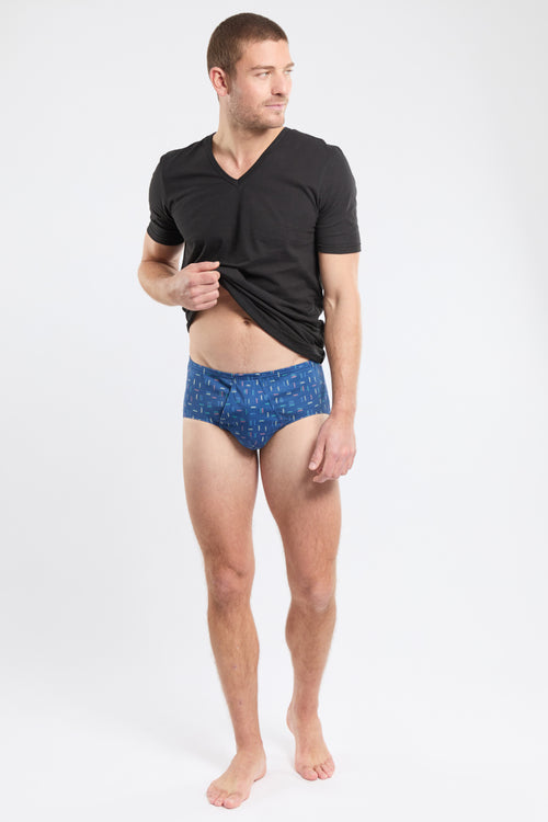 Stripes” prints open briefs - organic cotton - Armor-lux - 3