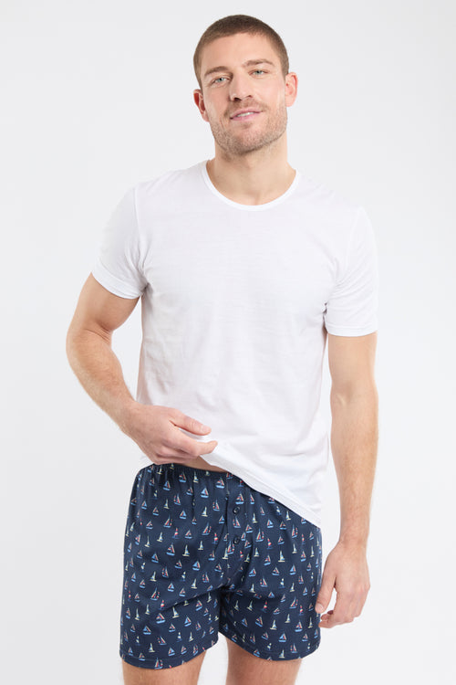 Boat print boxer shorts - organic cotton - Armor-lux - 1