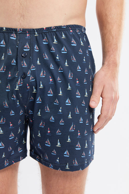 Boat print boxer shorts - organic cotton - Armor-lux - 2