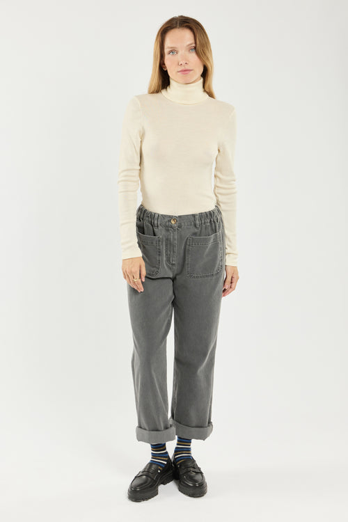 Polo neck T-shirt – wool and silk - Armor-lux - 3