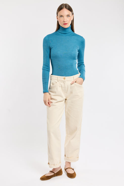 Roll neck T-shirt – wool and silk - Armor-lux - 3