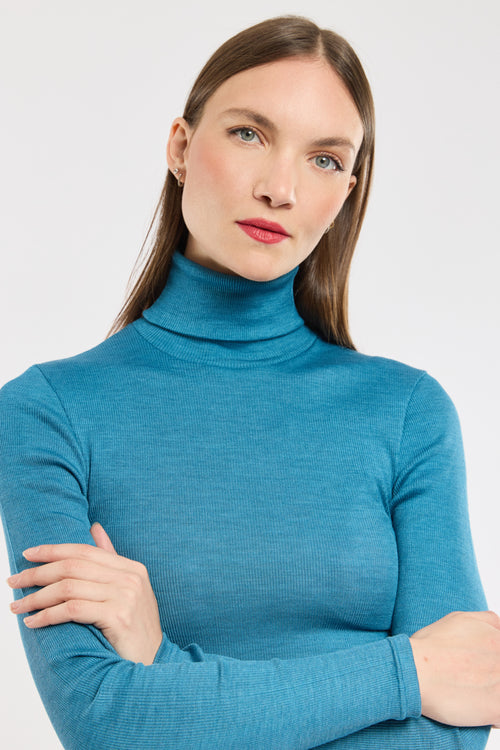 Roll neck T-shirt – wool and silk - Armor-lux - 2