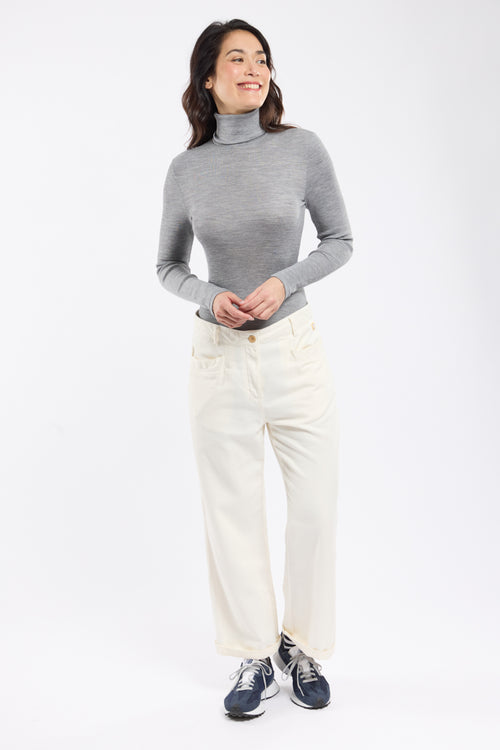Polo neck T-shirt – wool and silk - Armor-lux - 3