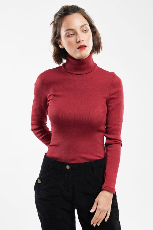 Polo neck T-shirt – wool and silk - Armor-lux - 1