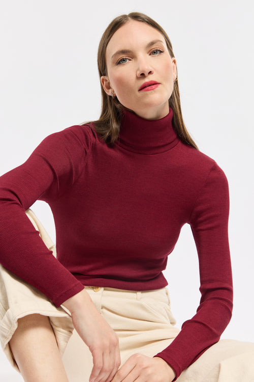 Roll neck T-shirt – wool and silk - Armor-lux - 1