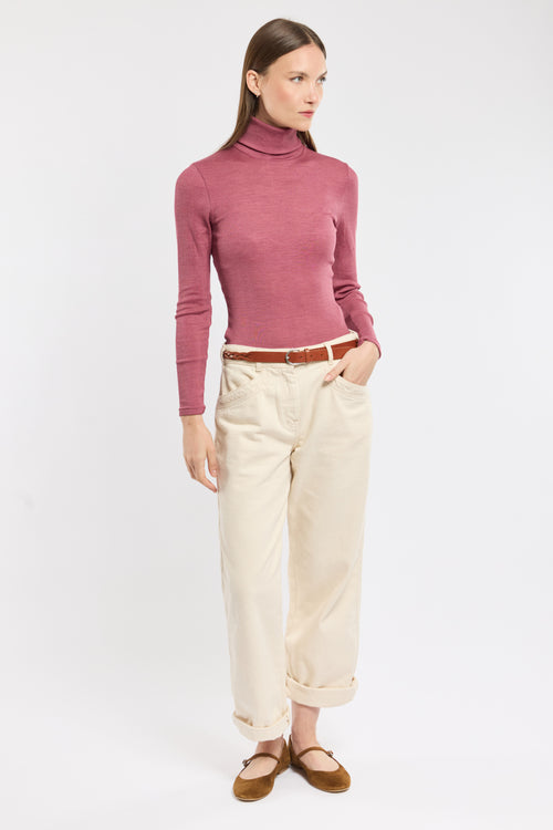 Roll neck T-shirt – wool and silk - Armor-lux - 3