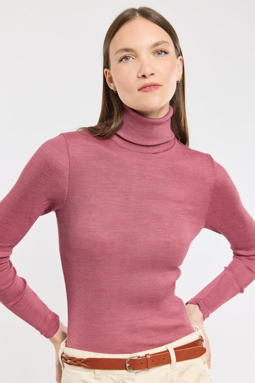 T-shirt manches longues col roulé - laine et soie - Armor-lux - 1