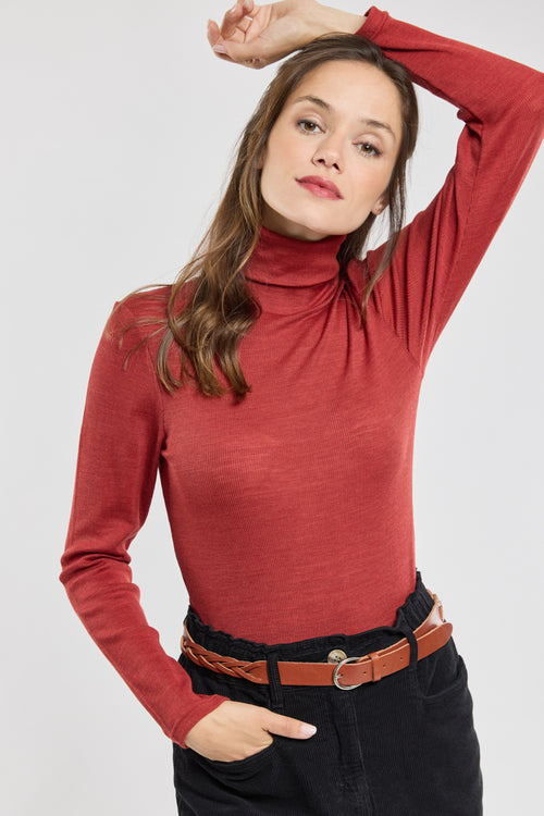 T-shirt col roulé - laine et soie - Armor-lux - 2