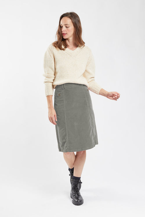 Mid-length skirt - velvet - Armor-lux - 1