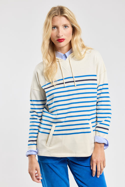 Sweat rayé à capuche - coton rustique - Armor-lux - 5