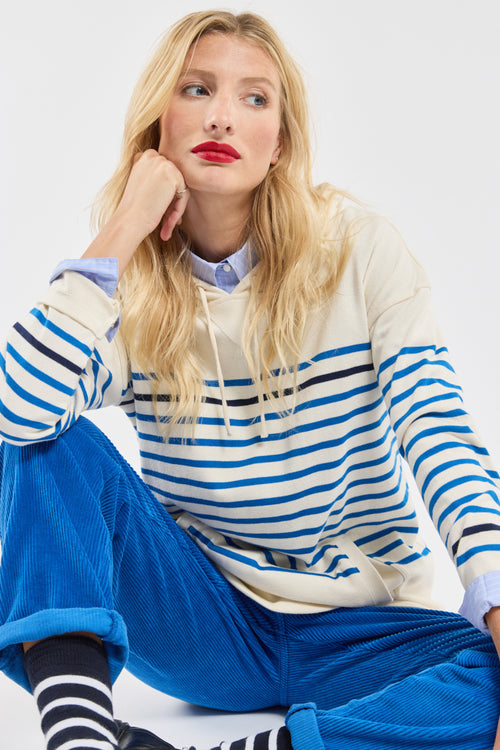 Striped hoodie - rustic cotton - Armor-lux - 1