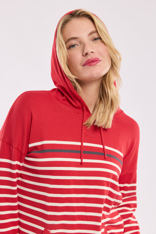 Gestreifter Sweater mit Kapuze – rustikale Baumwolle - Armor-lux - 2