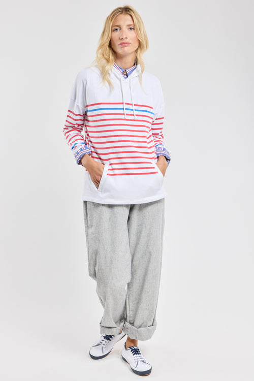 Sweat rayé à capuche - coton rustique - Armor-lux - 5