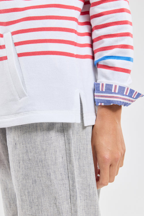 Sweat rayé à capuche - coton rustique - Armor-lux - 4