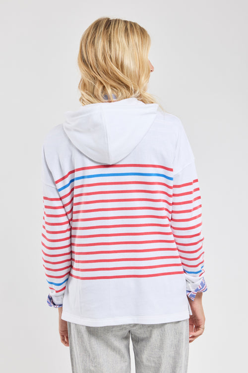 Sweat rayé à capuche - coton rustique - Armor-lux - 2