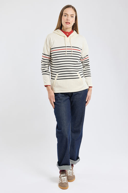 Sweat rayé à capuche - coton rustique - Armor-lux - 4