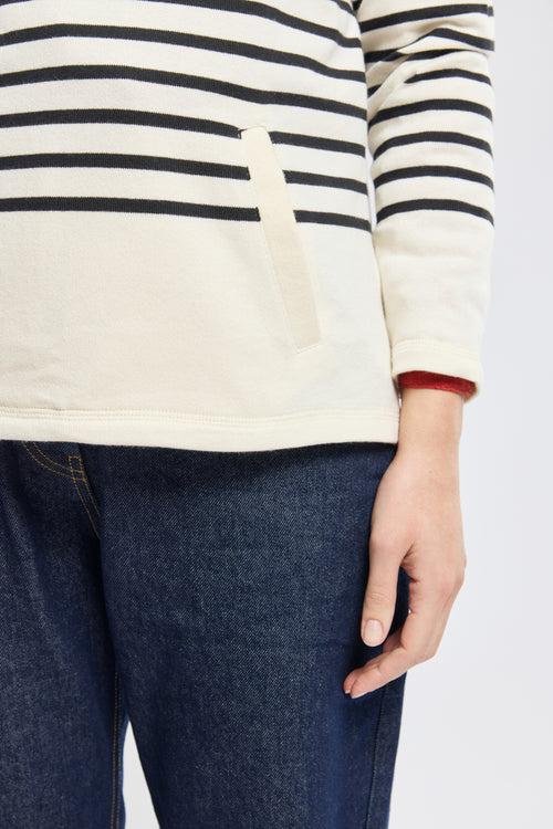 Sweat rayé à capuche - coton rustique - Armor-lux - 3