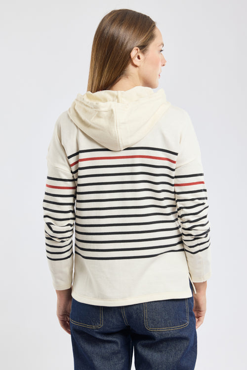 Sweat rayé à capuche - coton rustique - Armor-lux - 5