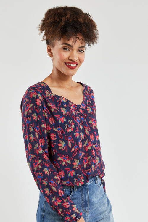 Blouse à motif floral - Armor-lux - 1