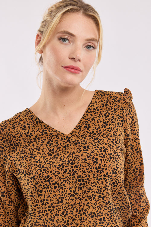 Bedruckte Bluse mit V-Ausschnitt - Armor-lux - 2