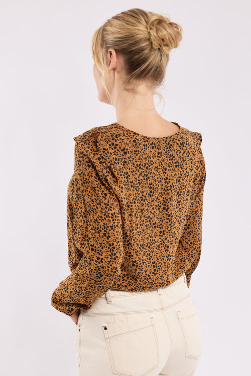 Bedruckte Bluse mit V-Ausschnitt - Armor-lux - 3