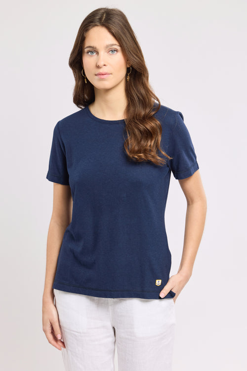 T-shirt uni - coton et lin - Armor-lux - 1