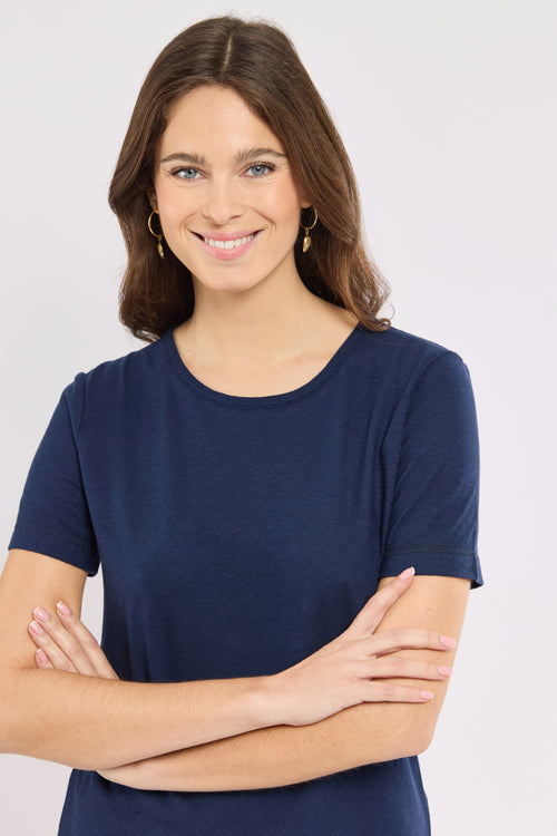 Plain T-shirt - cotton and linen - Armor-lux - 2