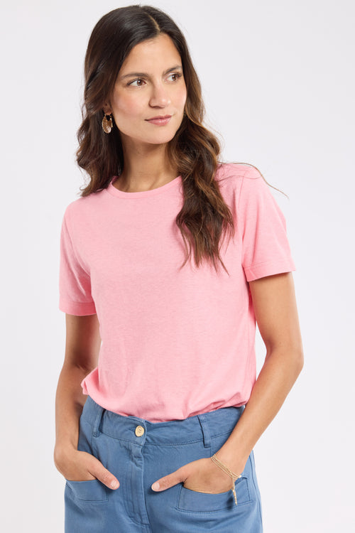 Plain Heritage T-shirt - cotton and linen - Armor-lux - 1