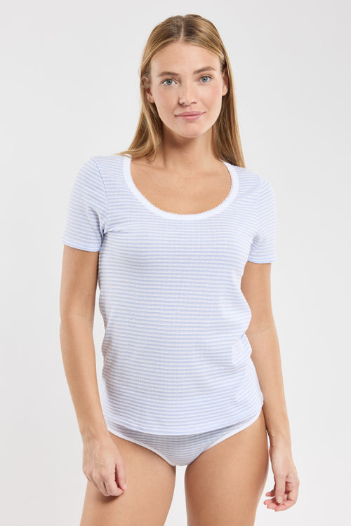 T-shirt rayé - coton issu de l
