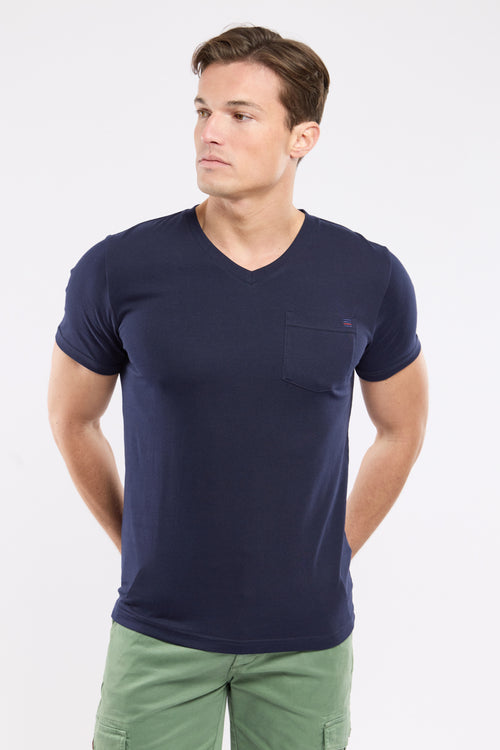 T-shirt col V - coton léger - Armor-lux - 1