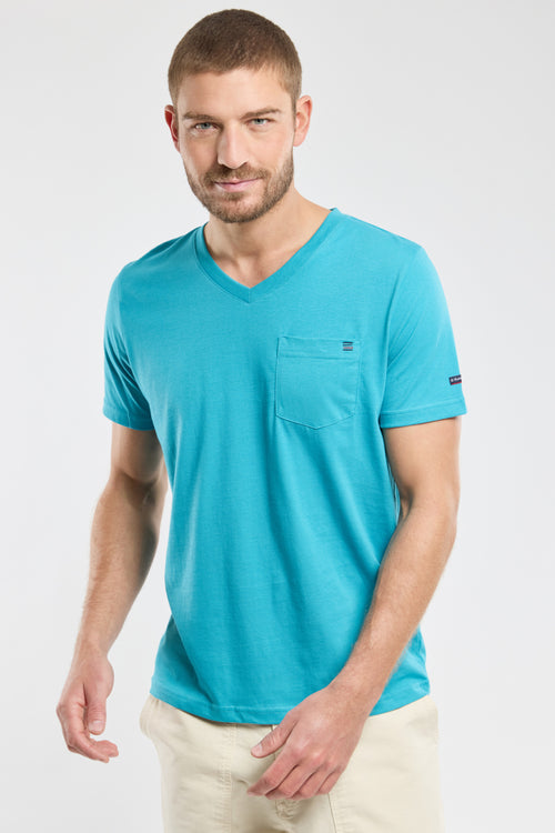 T-shirt col V - coton léger - Armor-lux - 1