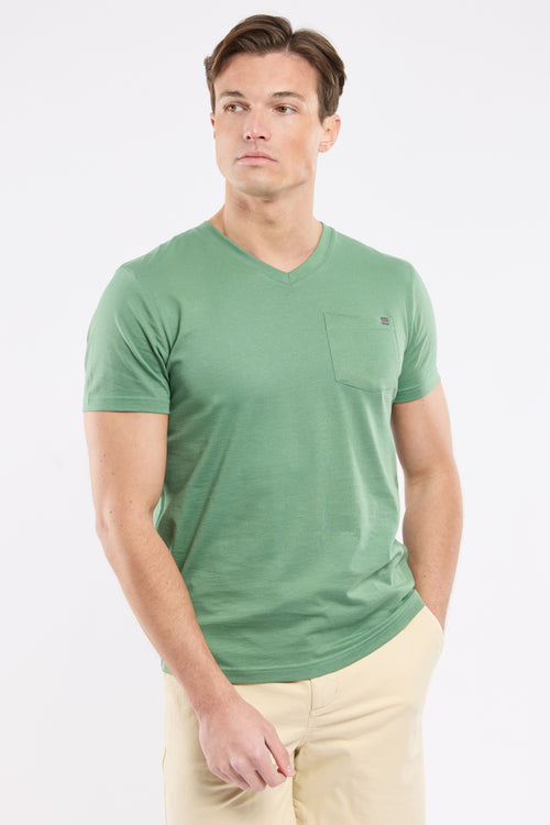 T-Shirt mit V-Ausschnitt – leichte Baumwolle - Armor-lux - 1