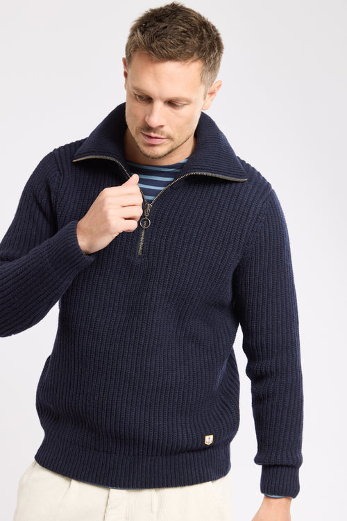 Heritage zip-neck jumper - wool - Armor-lux - 6