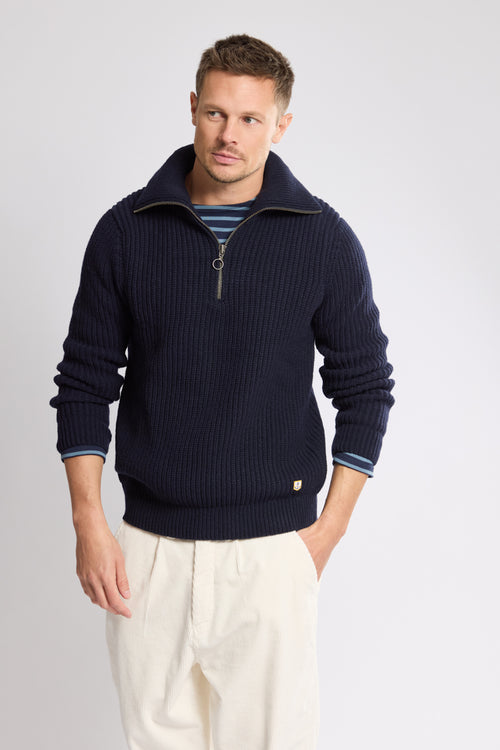Heritage zip-neck jumper - wool - Armor-lux - 1
