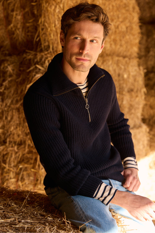 Heritage zip-neck jumper - wool - Armor-lux - 1