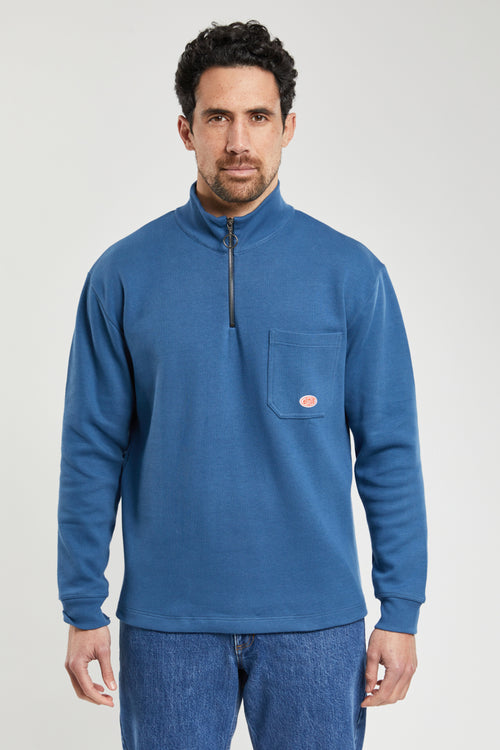 Heritage zip-neck sweatshirt – organic cotton - Armor-lux - 1