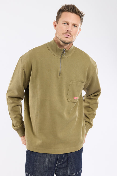 Zip neck sweatshirt - cotton - Armor-lux - 1