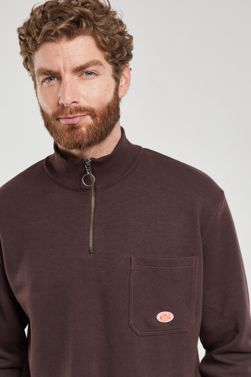 Sweat col camionneur - coton issu de l