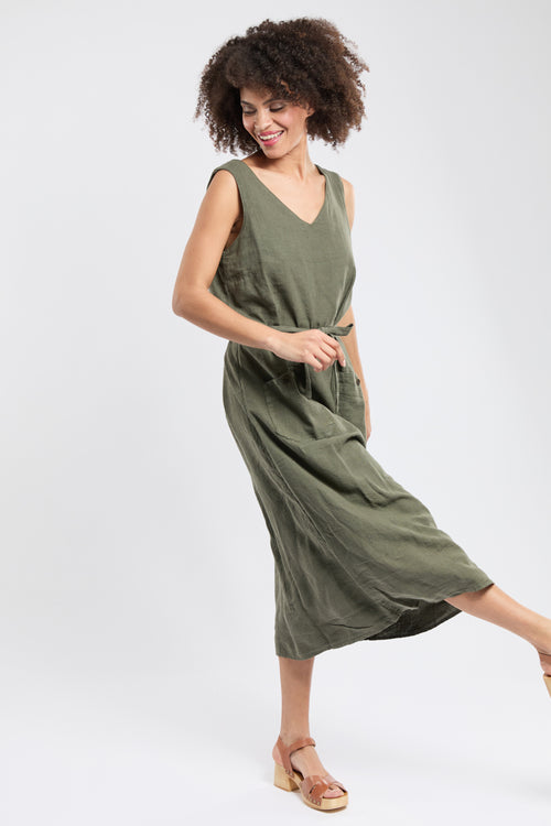 Sleeveless dress - linen - Armor-lux - 4