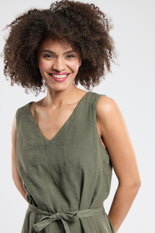 Sleeveless dress - linen - Armor-lux - 3